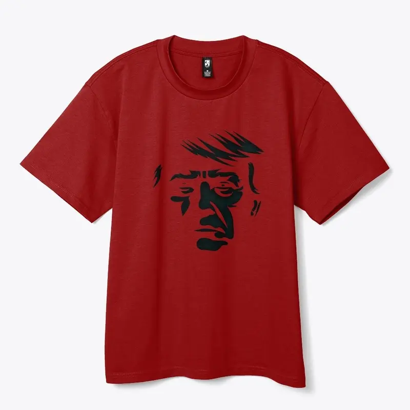 Trump face silhouette BLK